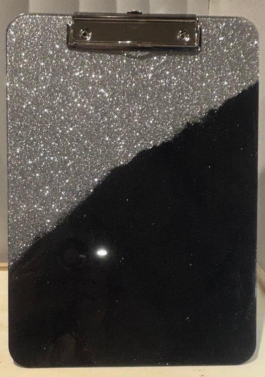 Midnight Divide — Hand-Glittered Acrylic Clipboard