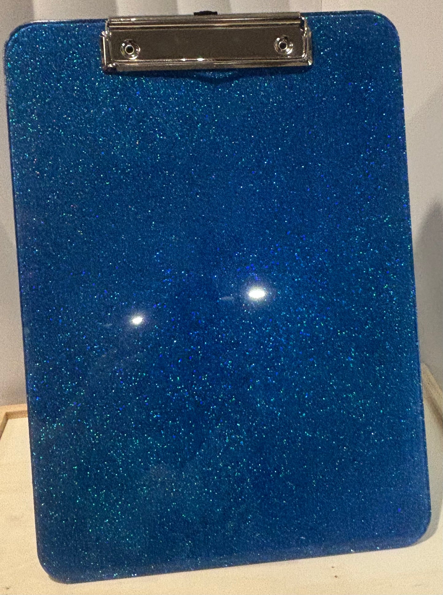 Blue Brilliance - Hand Glittered Acrylic Clipboard