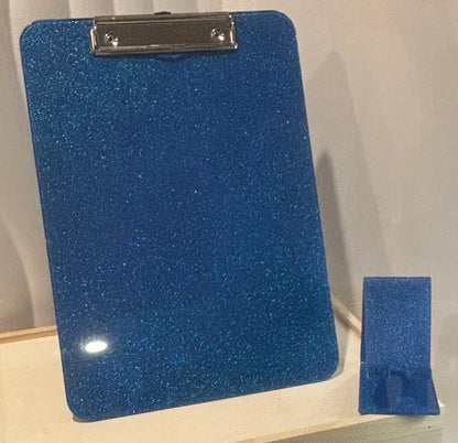Blue Brilliance - Hand Glittered Acrylic Clipboard