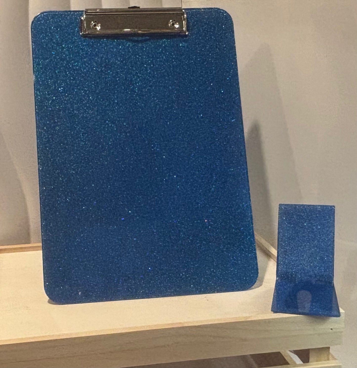 Blue Brilliance - Hand Glittered Acrylic Clipboard