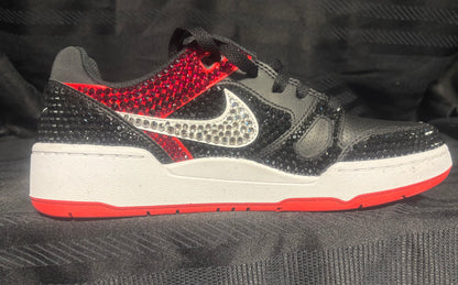 Ruby Rebellion — Hand-Rhinestoned Nike Sneakers