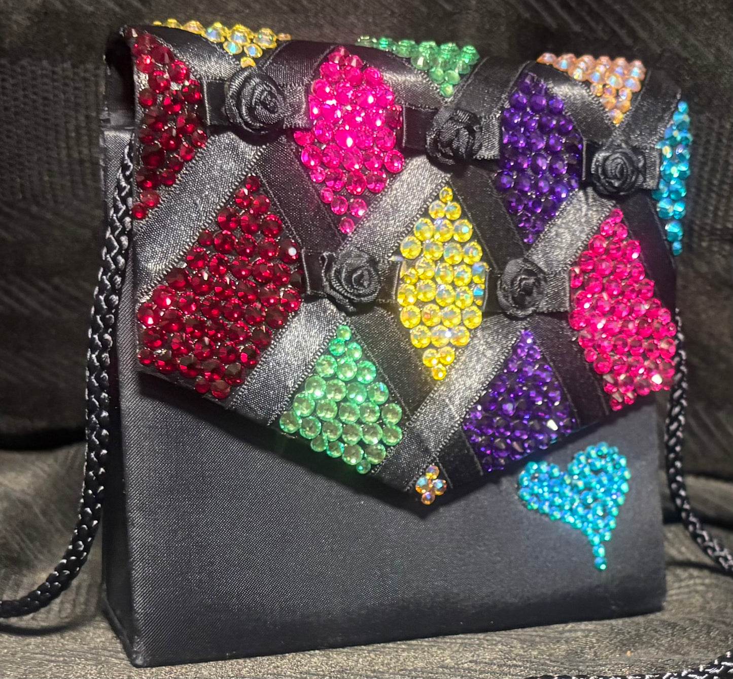 Technicolour Trouble - Hand Rhinstoned Handbag